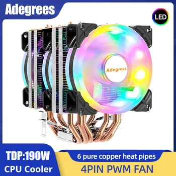 6 Тепловых Трубок CPU Air Cooler X79 X99 4PIN PWM CPU Вентилятор Для Intel LGA 1150 1151 1156 1366 1200 1700 2011 AM3 AM4 AM5 Ventilador