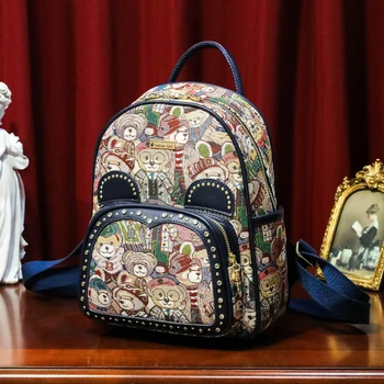 BeiBaoBao/ Бренд Класса Люкс, Женский рюкзак с заклепками, HI-Q, Дизайнерский рюкзак для девочек, Женский Модный рюкзак для студентов колледжа, сумка