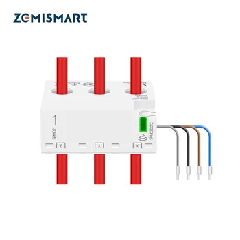 Zemismart Tuya Zigbee WiFi 3-Канальный счетчик энергии Мониторинг мощности В режиме реального времени Измерение потребления 63A Smart Life App Control