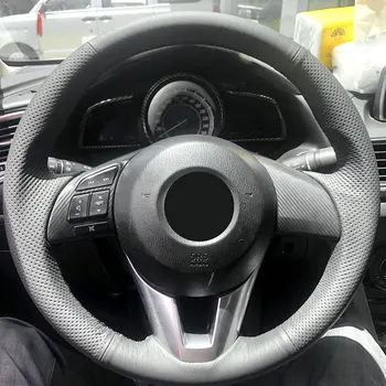 Автомобильная Оплетка Рулевого колеса Для Mazda CX-5 CX5 Atenza 2014 Новая Mazda 3 Axela CX-3 Scion iA 2016 Перфорированная Кожа Из Микрофибры