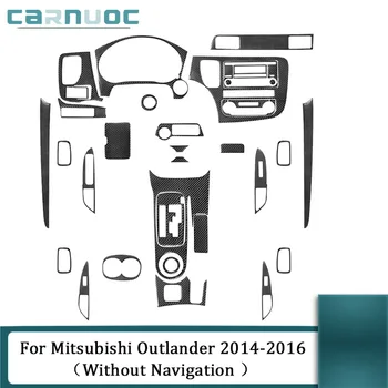 Декоративные аксессуары для интерьера автомобиля для Mitsubishi Outlander 2014 2015 2016 Без навигации, черные наклейки из углеродного волокна