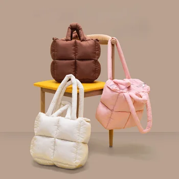 Женская сумка-тоут, нейлоновая однотонная молния, МЯГКИЕ женские сумки через плечо, сумки для покупок и сумки через плечо, Женская сумка в евро-американском стиле